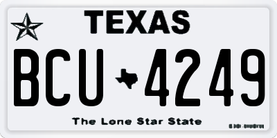 TX license plate BCU4249