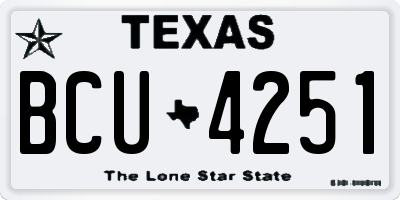 TX license plate BCU4251