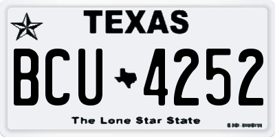 TX license plate BCU4252