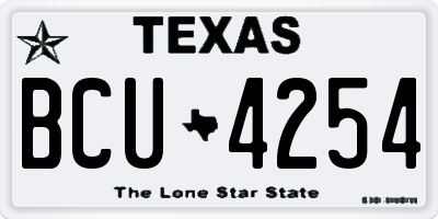 TX license plate BCU4254