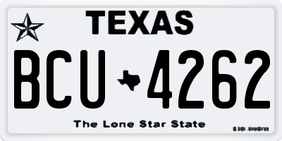 TX license plate BCU4262