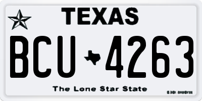 TX license plate BCU4263