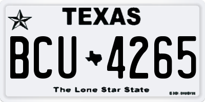 TX license plate BCU4265