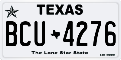 TX license plate BCU4276