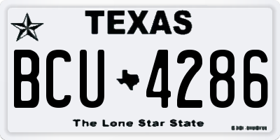 TX license plate BCU4286