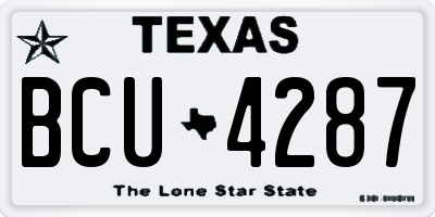 TX license plate BCU4287