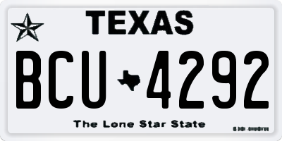 TX license plate BCU4292