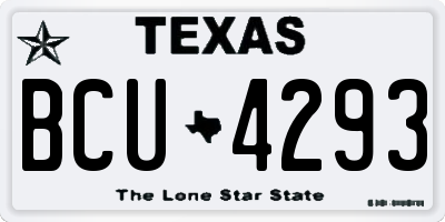 TX license plate BCU4293