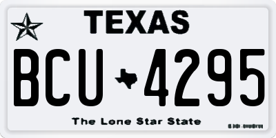 TX license plate BCU4295
