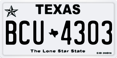 TX license plate BCU4303