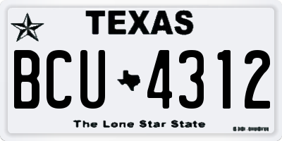 TX license plate BCU4312