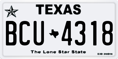 TX license plate BCU4318