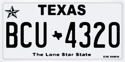 TX license plate BCU4320