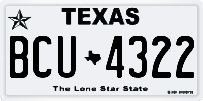 TX license plate BCU4322