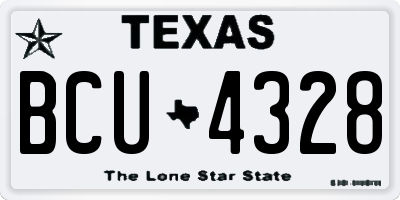 TX license plate BCU4328