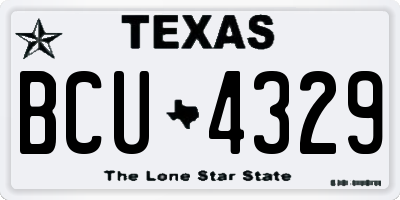 TX license plate BCU4329
