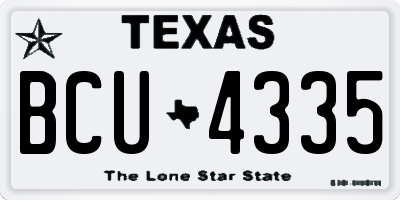 TX license plate BCU4335