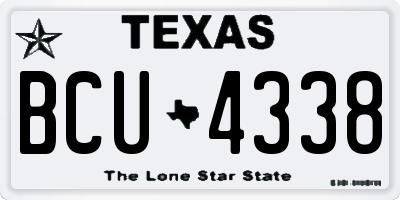TX license plate BCU4338