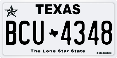 TX license plate BCU4348