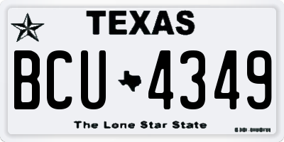 TX license plate BCU4349