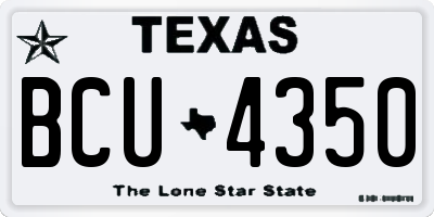 TX license plate BCU4350