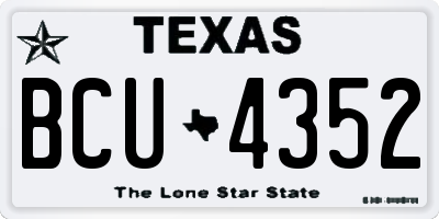 TX license plate BCU4352