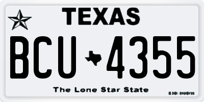 TX license plate BCU4355
