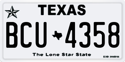 TX license plate BCU4358
