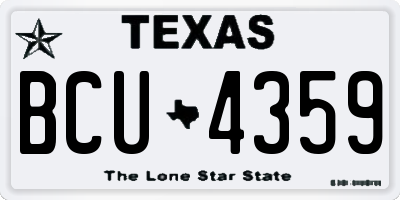 TX license plate BCU4359