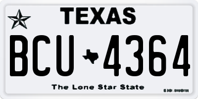 TX license plate BCU4364