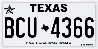 TX license plate BCU4366