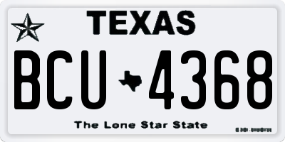TX license plate BCU4368