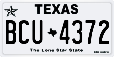 TX license plate BCU4372