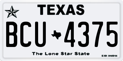 TX license plate BCU4375