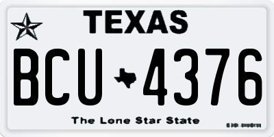 TX license plate BCU4376