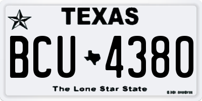 TX license plate BCU4380