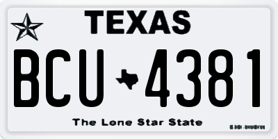 TX license plate BCU4381