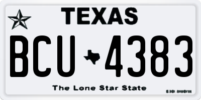 TX license plate BCU4383