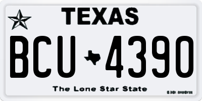 TX license plate BCU4390