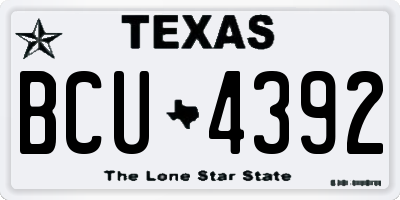 TX license plate BCU4392