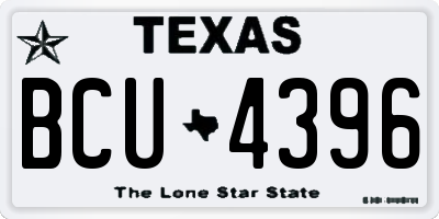 TX license plate BCU4396