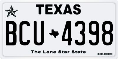 TX license plate BCU4398