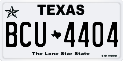 TX license plate BCU4404