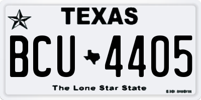 TX license plate BCU4405