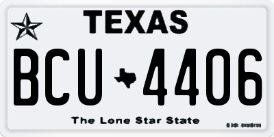 TX license plate BCU4406