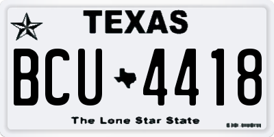 TX license plate BCU4418