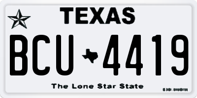 TX license plate BCU4419