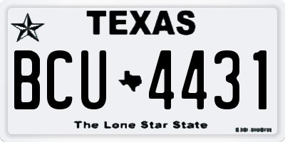 TX license plate BCU4431