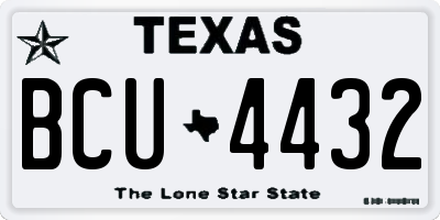 TX license plate BCU4432