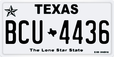 TX license plate BCU4436